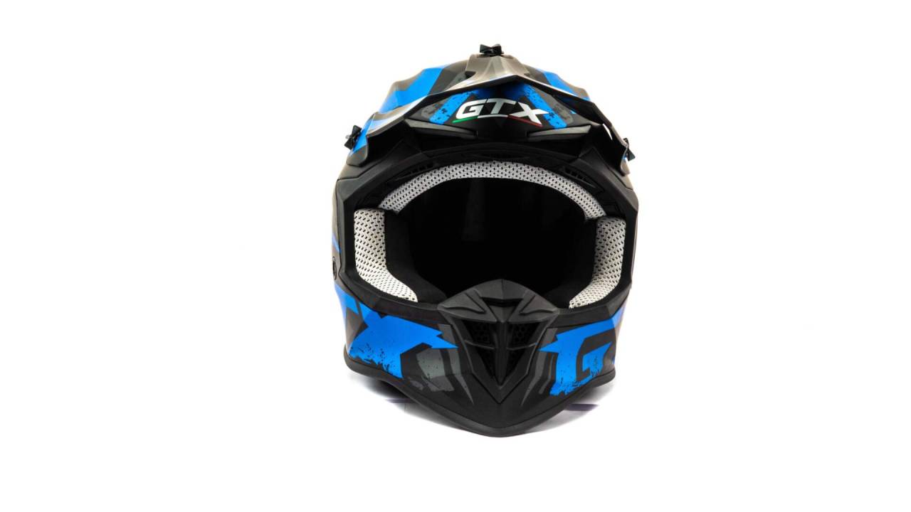 Шлем мото кроссовый GTX 633 (S) #9 BLACK/BLUE GREY
