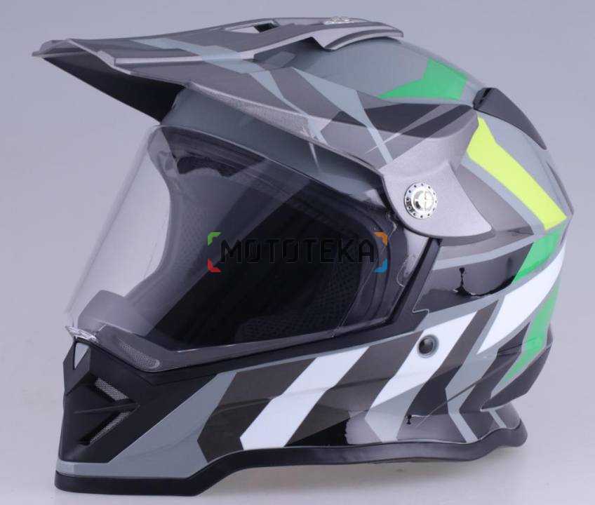 Шлем мото кроссовый RACER (Рейсер) BLD-819-7 new (XXL) серый/черный, (no visor)