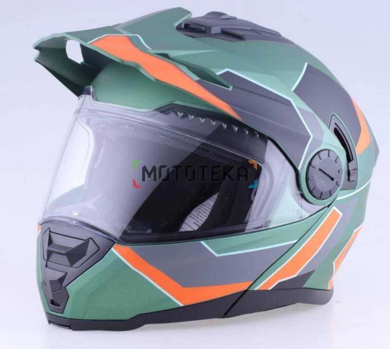Шлем мото кроссовый RACER (Рейсер) BLD-160 (XL) зеленый/оранжевый