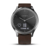 Часы Garmin (Гармин) VIVOMOVE HR серебряные с темно - коричневым кожаным ремешком - купить с доставкой, по выгодной цене в интернет-магазине Мототека